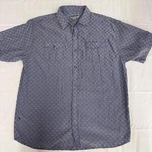 Ablanche Shirt Mens 4XL Blue Checkered Short Sleeve Button Front Casual Pocket